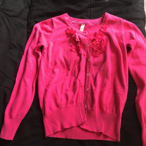 Pink floral sweater