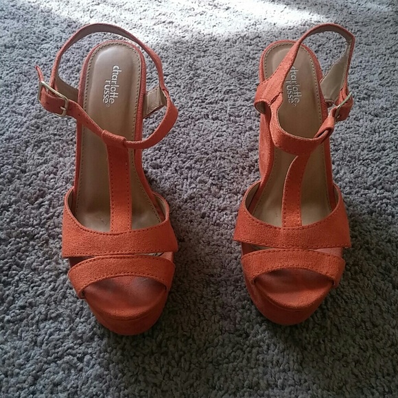 Charlotte russe Orange suede wedges