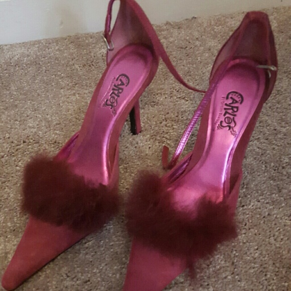 Stylish Carlos Santana heels with fur