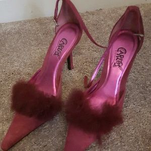 Stylish Carlos Santana heels with fur