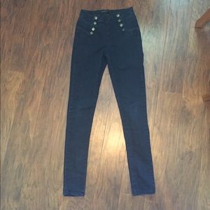 High waisted skinny jeans