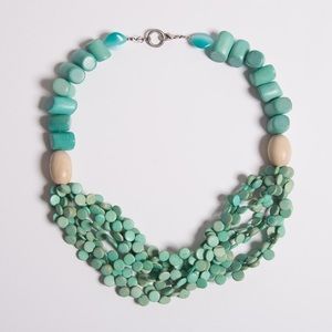 Vintage green wooden necklace