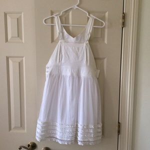 Betsy Johnson NWT white overall dress with tulle