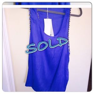 Sold in bundle Griffin Paris royal blue blouse