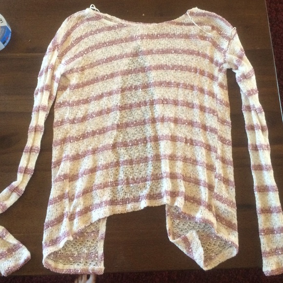 Super cute pink and white stripped sweater
