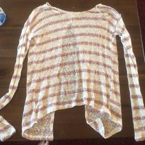 Super cute pink and white stripped sweater