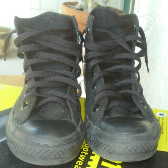 All black high top converse