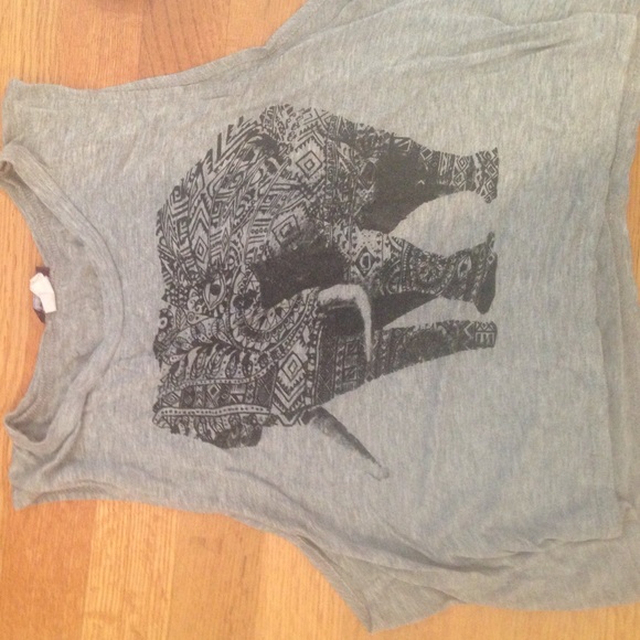 Grey Elephant Crop Top
