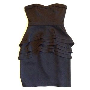 Black BCBG MaxAzria sweetheart peplum dress