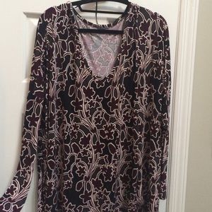 Lord & Taylor Long Sleeve Print Top