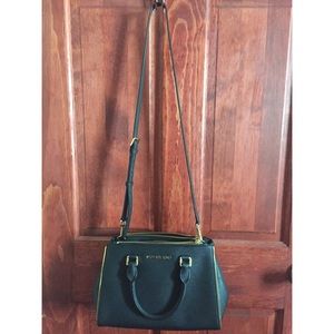 SUTTON MEDIUM SAFFIANO LEATHER SATCHEL