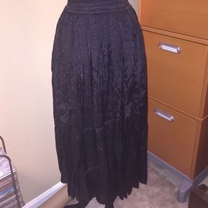 Full length black rayon skirt