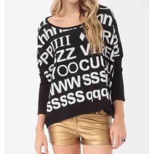 Oversized alphabet sweater