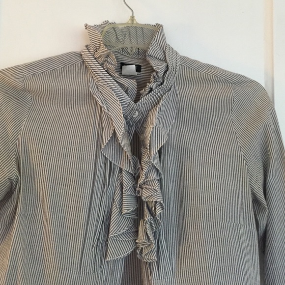 J Crew Ruffle Collared Button Down - Picture 2 of 2