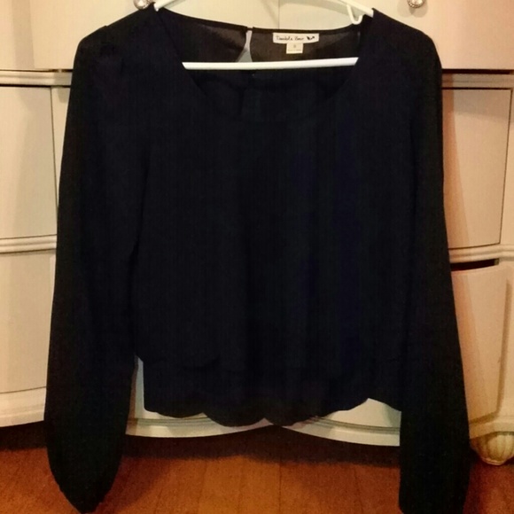 Navy Long Sleeve Open Back