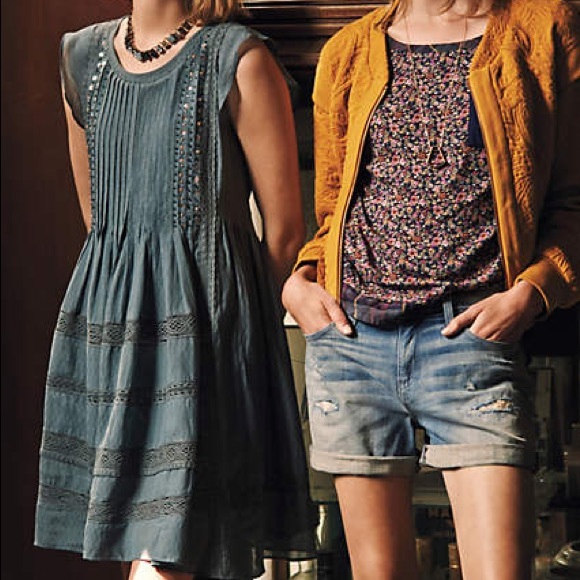 5xHP✨ Anthropologie Marit Dress in Slate Blue - Picture 3 of 4