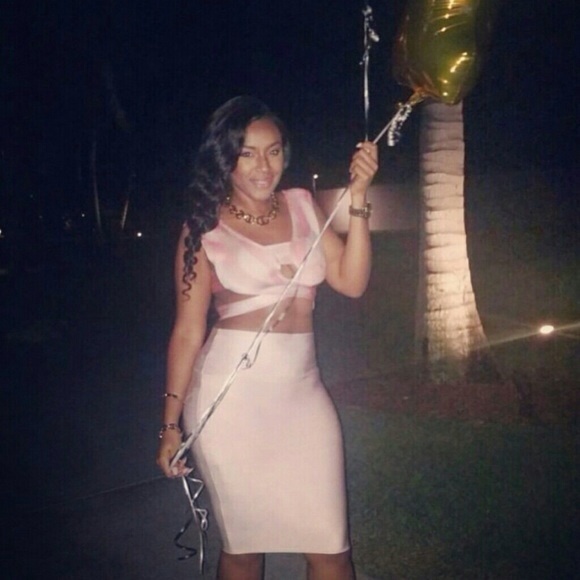 <SOLD> Cupcake Pink Cropped Bandage Skirt Set - Picture 4 of 4