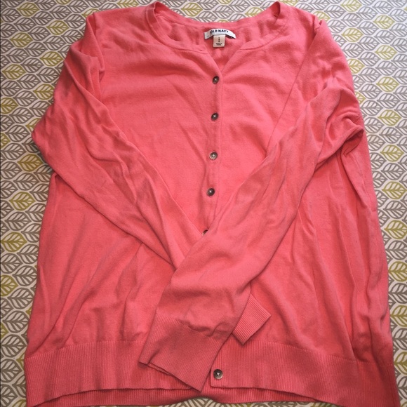 Coral/pink Old Navy button down cardigan - large