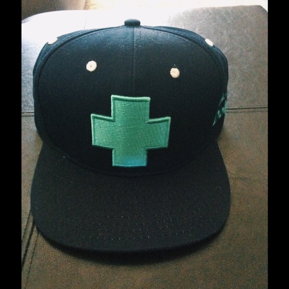 Navy blue pink dolphin snapback.