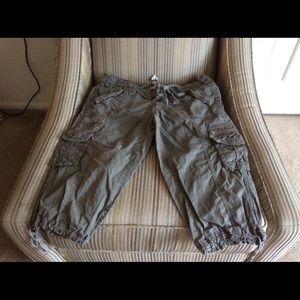 Olive green cargo capris