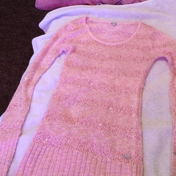 Pink knitted sweater