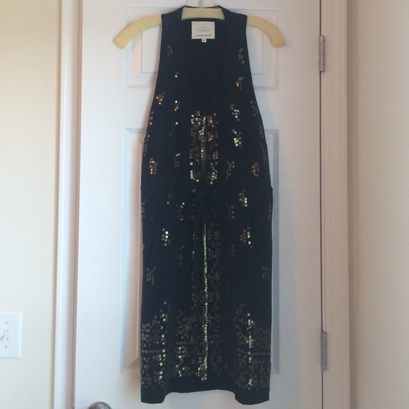 Madison Marcus Black with Gold Sequins Dress