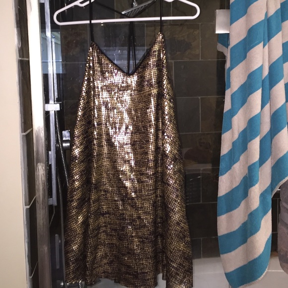 Black Dress with Gold Sequins - Picture 1 of 4