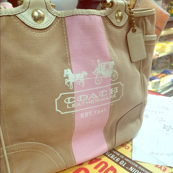 100% real Coach handbag with pink accents