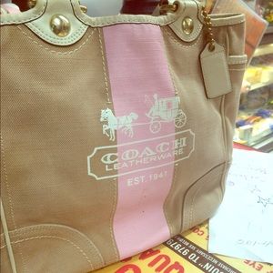 100% real Coach handbag with pink accents