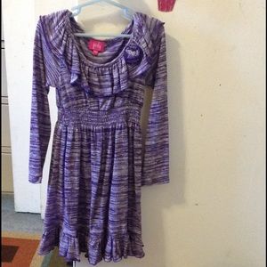 Purple and gray ruffled dress