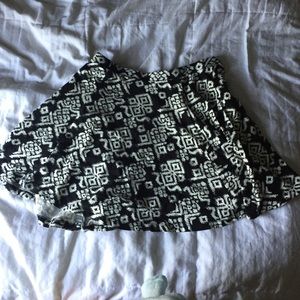 Black and white tribal print circle skirt