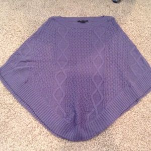 BCBG purple cable knit poncho