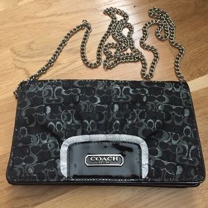 Coach metallic handbag clutch