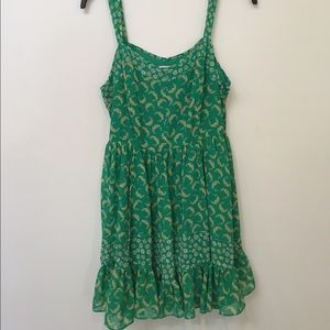 Green floral print Sun Dress