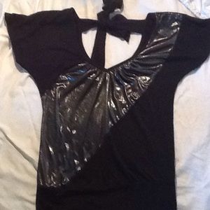 Black and silver top
