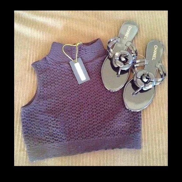 Whitney Eve Black honeycomb crop top LF store $95 - Picture 1 of 4