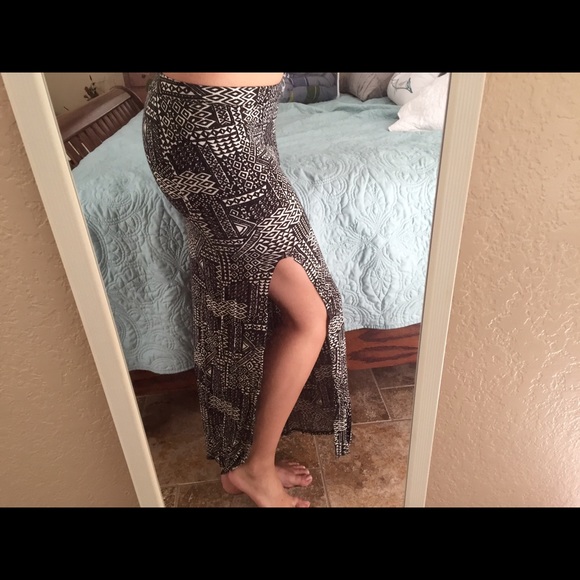 Aztec print maxi skirt