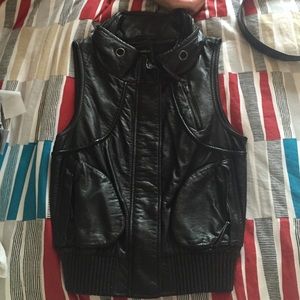 BEBE leather vest jacket