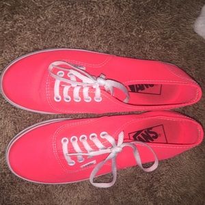 Coral-colored Vans, womens size 5.5