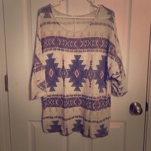 Aztec Print Blouse