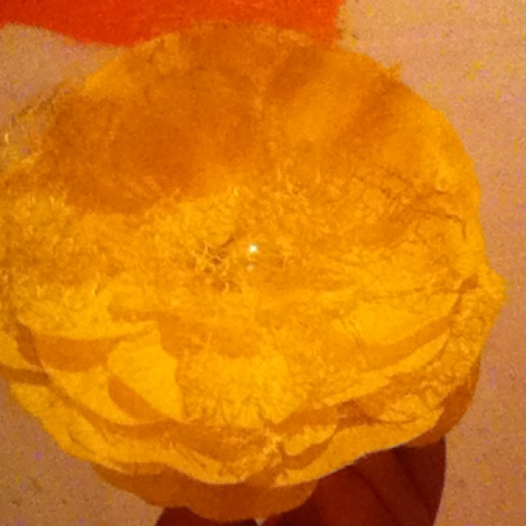 Yellow hair flower clip