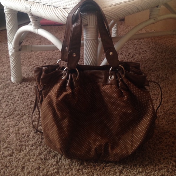 Charlotte Russe Handbags - Charlotte Russe Brown Polka Dot Purse