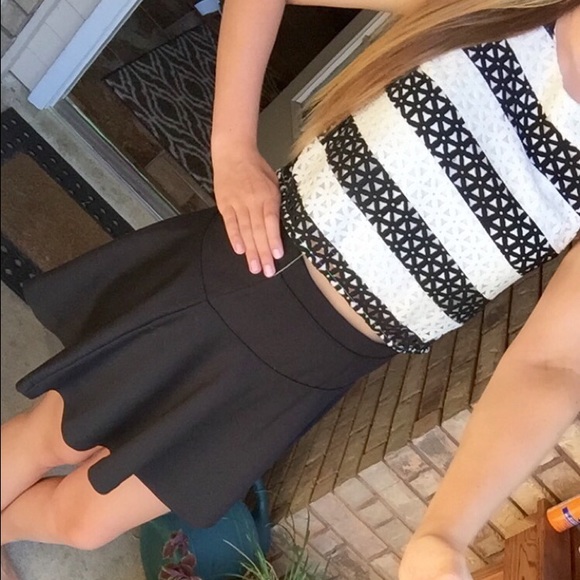 Black High waisted circle skirt