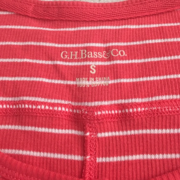 Coral and cream long sleeve striped shirt. - Picture 2 of 3