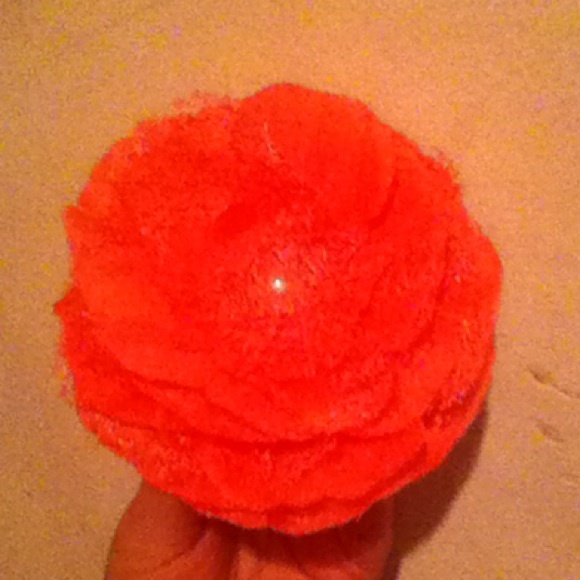 Pink hair flower clip