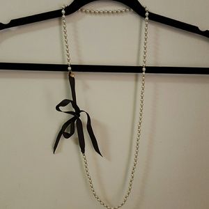 Long faux pearl j.crew necklace