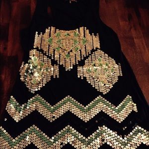 Women's sequen back and silver tank top