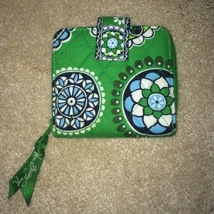 Vera Bradley Mini Zip Wallet in Cupcakes Green