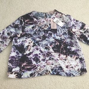 NEW crop patterned silk shirt