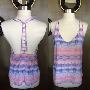 Tie Dye Caged Racer Back Cami